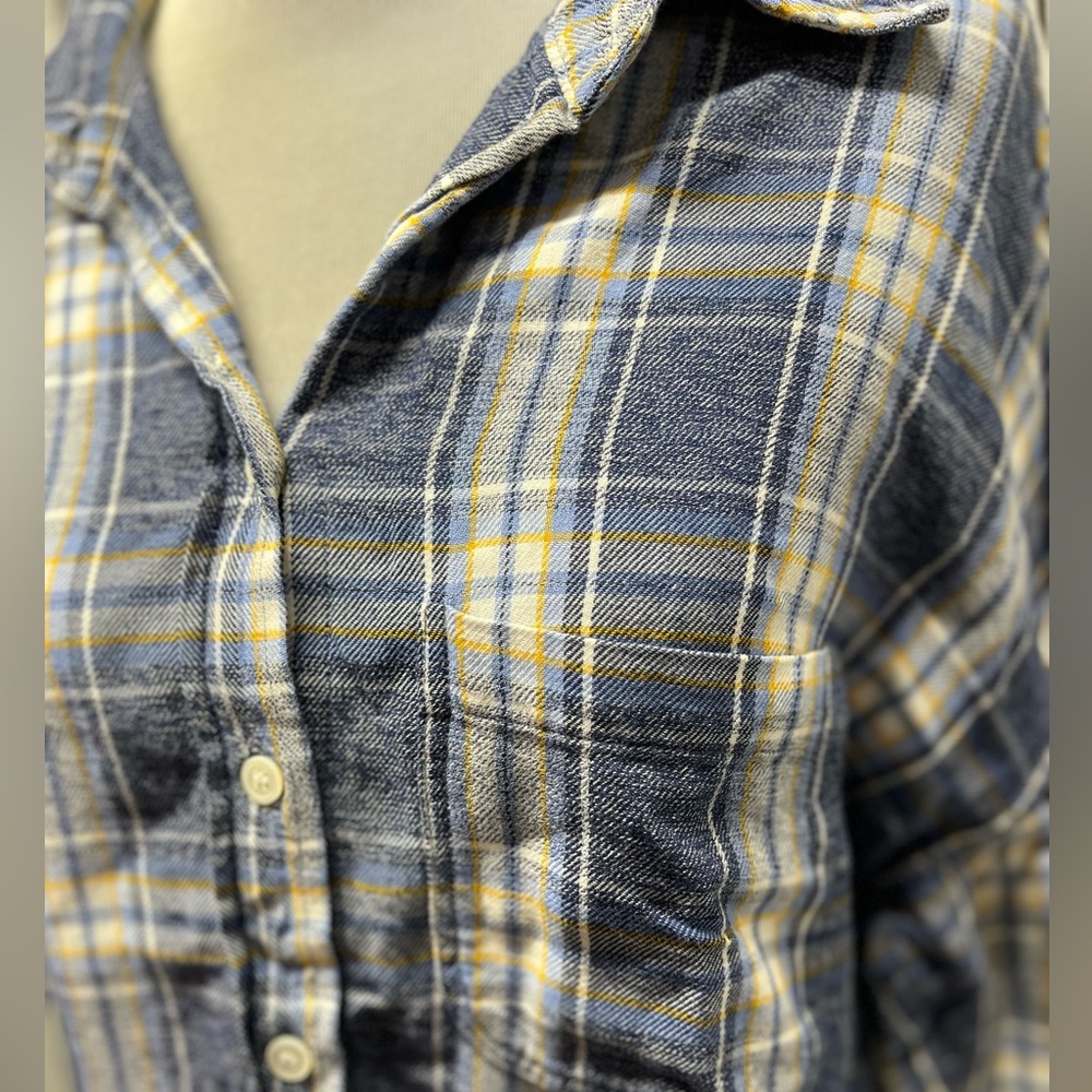 6397 Plaid Print Long Sleeve Button-Up